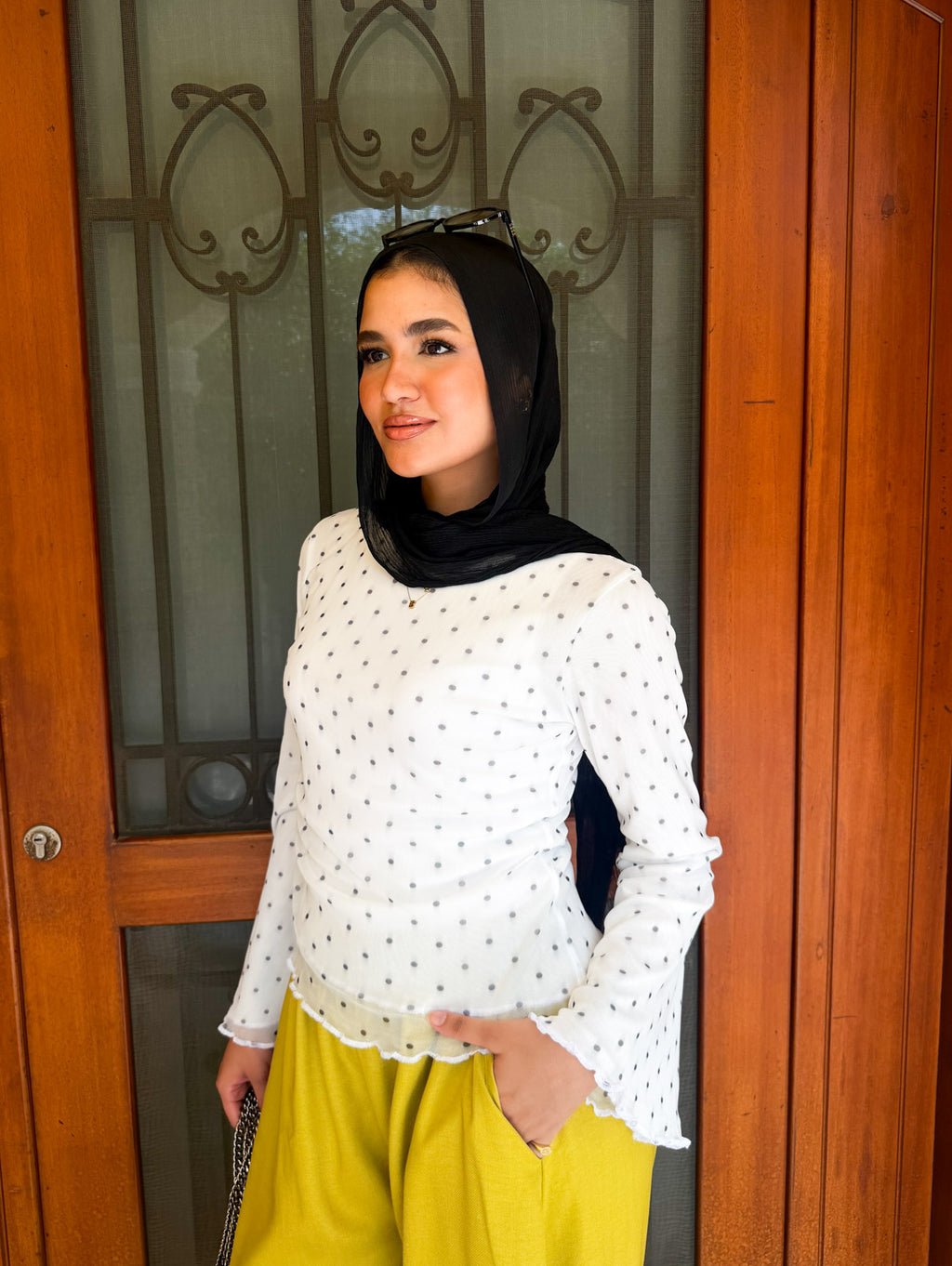 NONCHALANT Polka-Dot Top