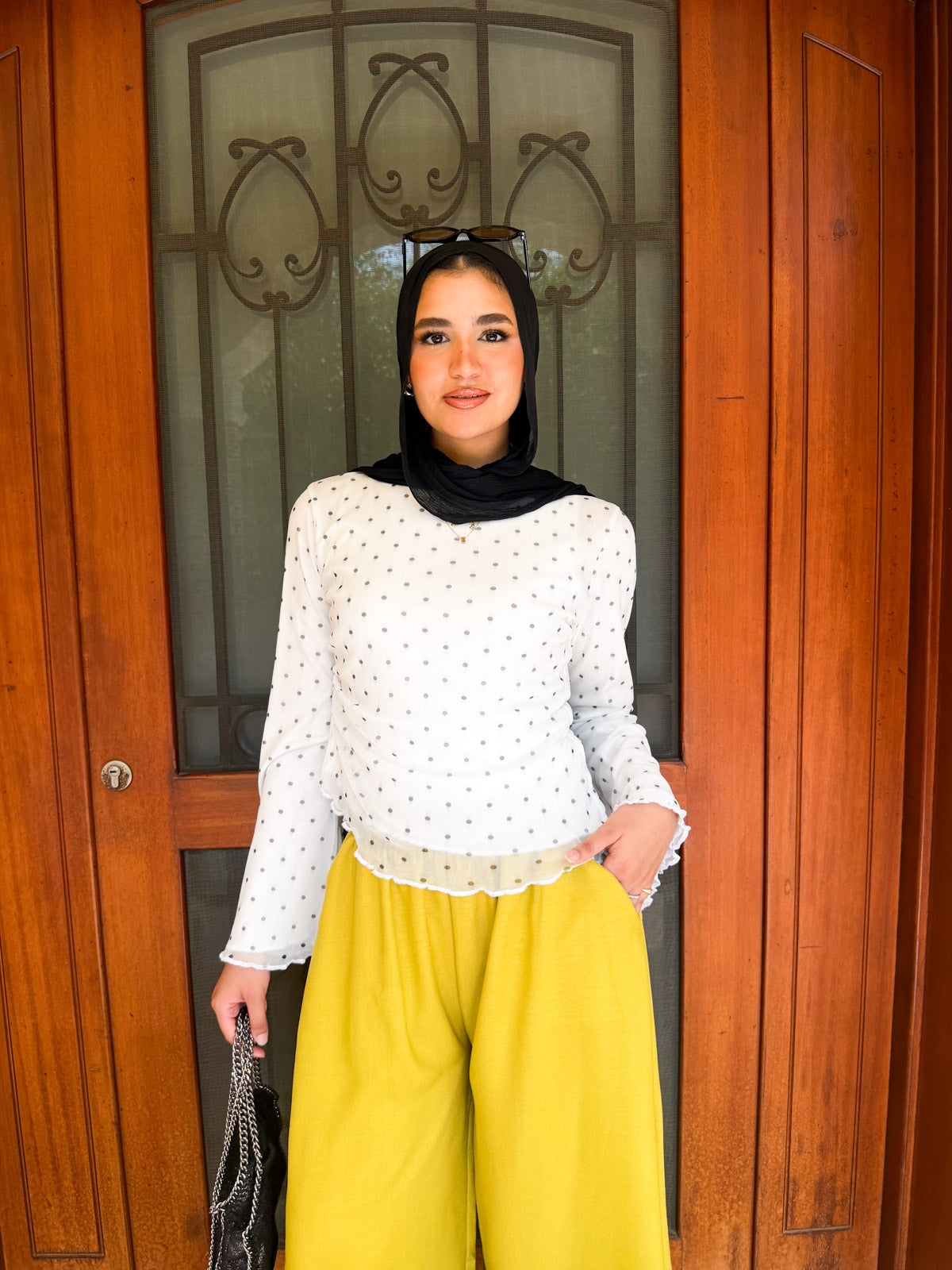 NONCHALANT Polka-Dot Top